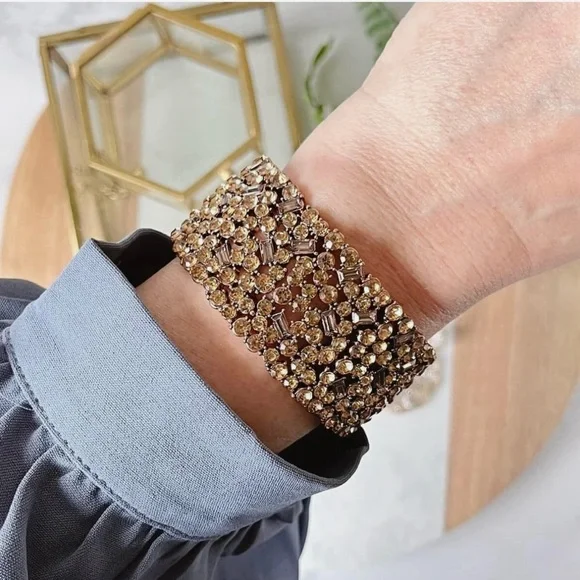 Park Lane Majesty Gold Stretch Bangle - Picture 3 of 8